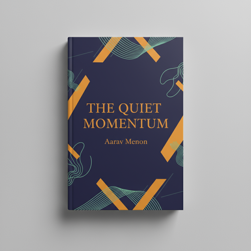 3D cover of The Quiet Momentum book by Aarav Menon